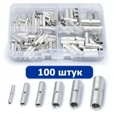 Набор соединительных медно лужёных гильз для проводов - 100 шт - обжимные медные гильзы